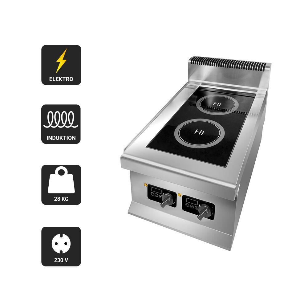 Induction stovetop - with 2 hobs (2x 3 kW)