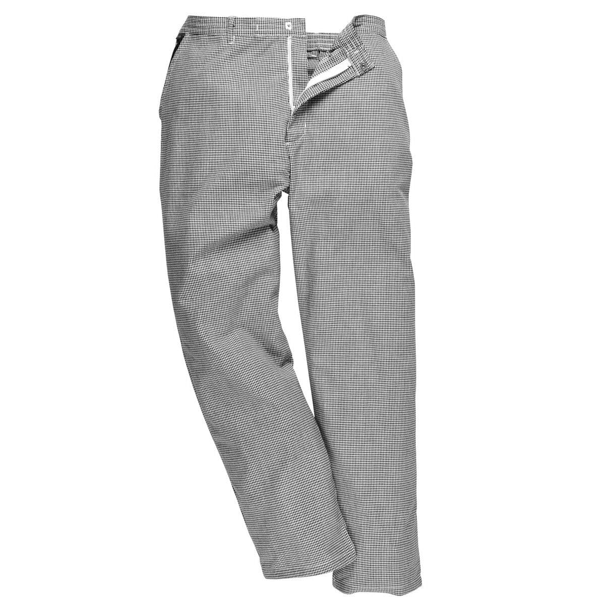 Unisex Chef's Trousers - Black / White - Size: XS	