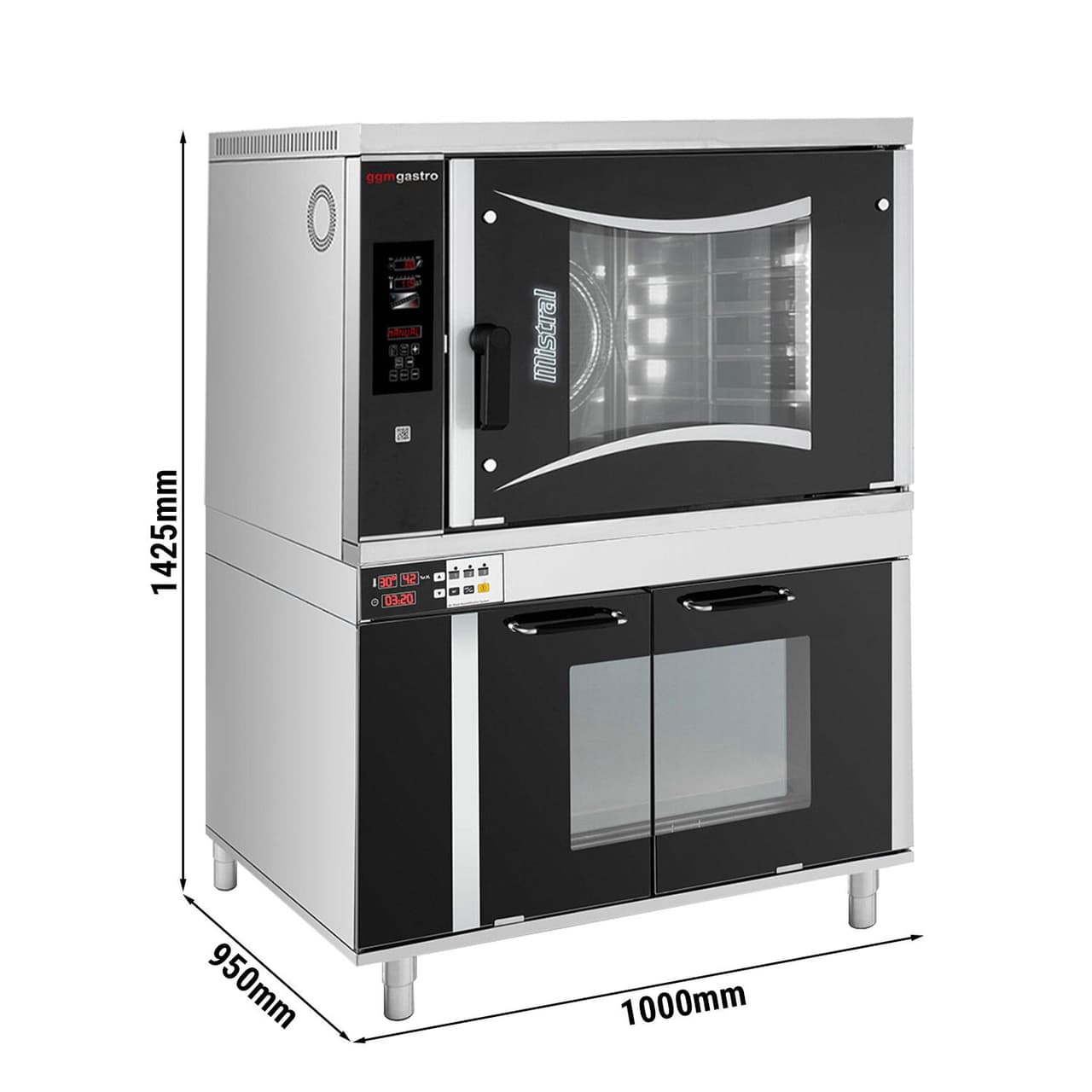 Bakery Electric Convection Oven - Digital - 6x EN 60x40 - incl. proofing cabinet