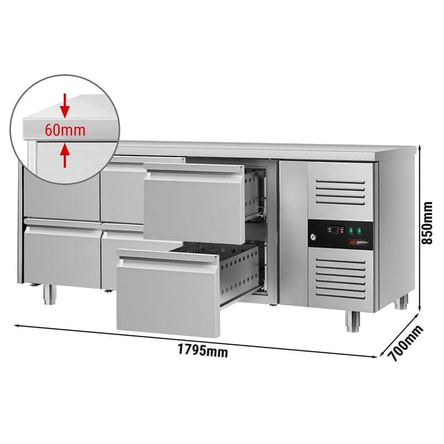 Chladicí stůl ECO - 1795x700mm - s 6 zásuvkami