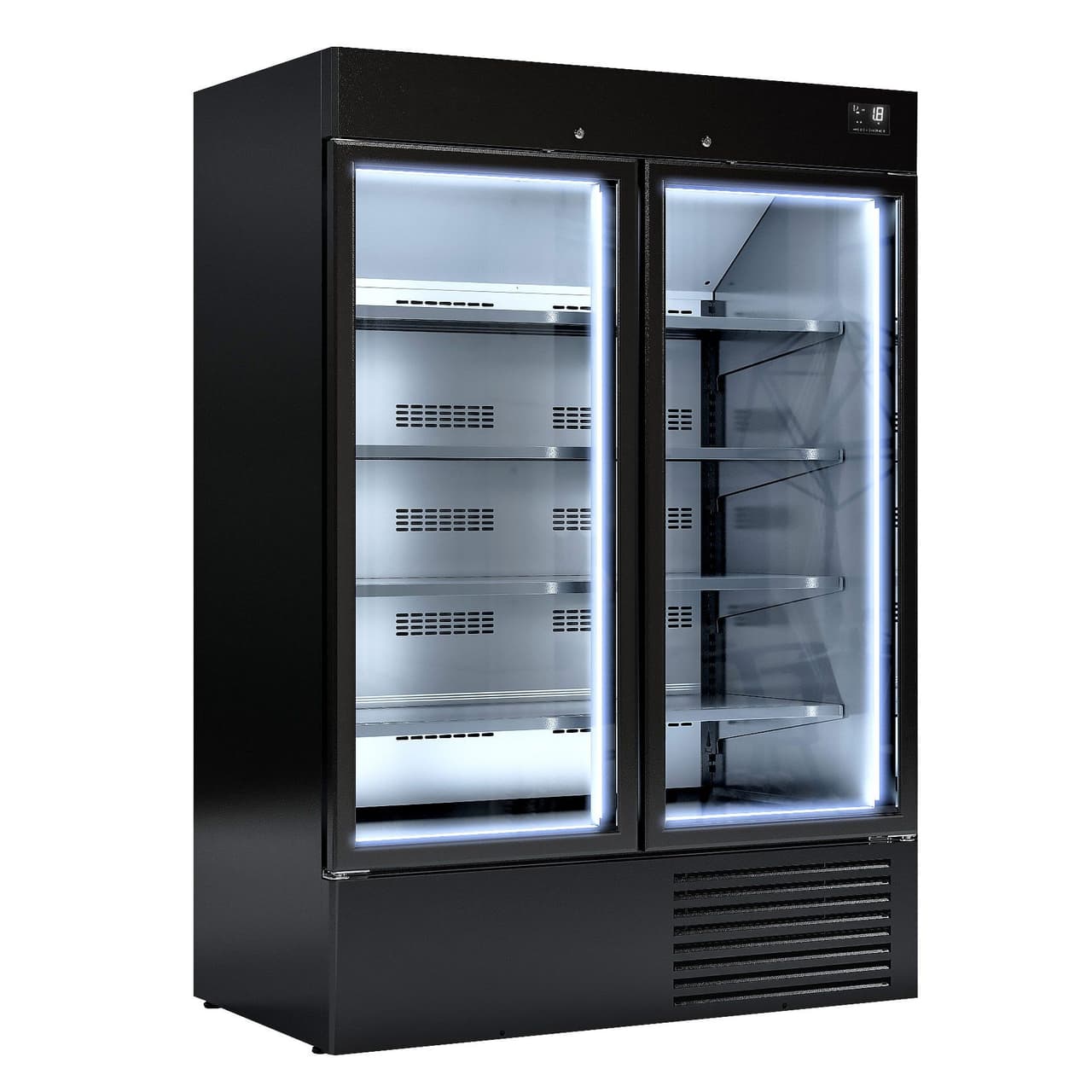 Freezer - 1384mm - 1310 liters - with LED lighting, insulated glass doors & 4 shelves