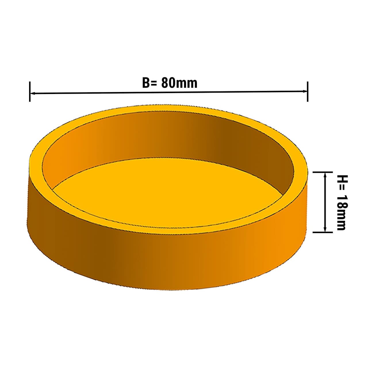 Forma pro stroj na tartaletky - Tvar: kulatý - Ø 80 mm / výška: 18 mm