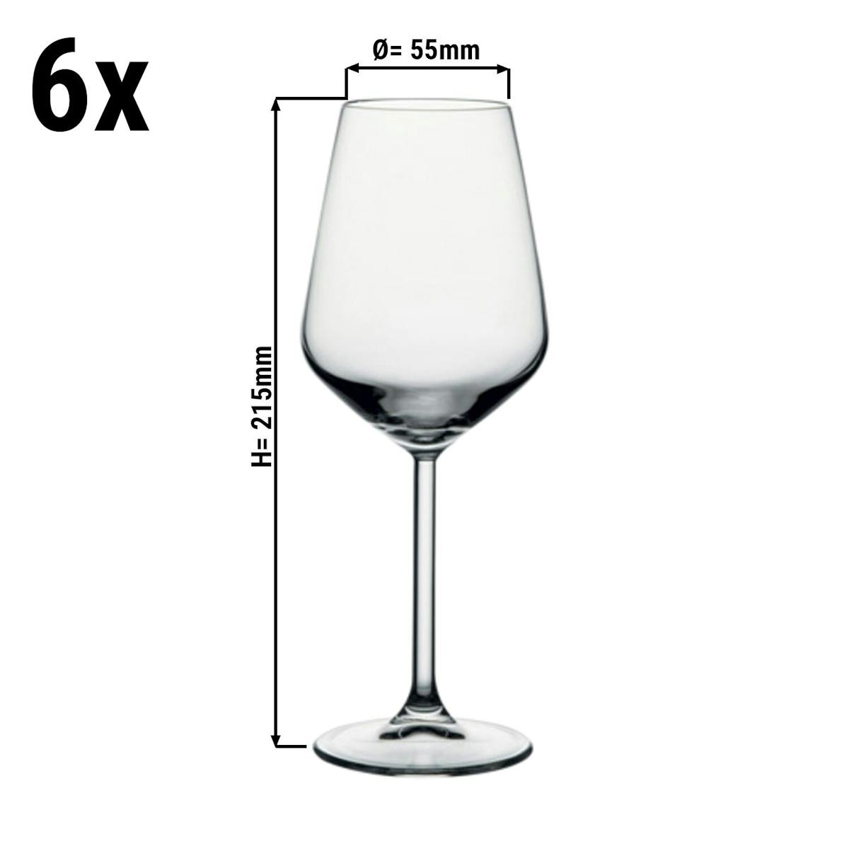 (6 Kusů) Sklenice na víno - ALLEGRA - 350 ml - transparentní