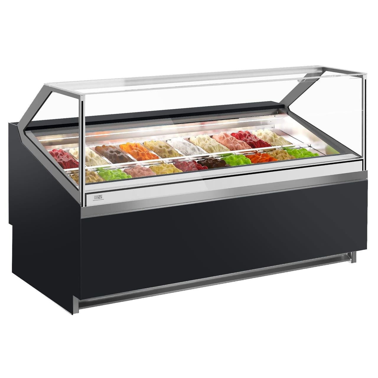 Ice cream counter IVY- 1875mm - air circulation - for 20x 5 Liter containters - Black