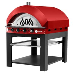 Gas pizza oven - red - 11x 25cm - manual - incl. stand