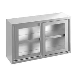 Stainless steel wall cabinet - 1000x400mm - with sliding glass door - 800mm high