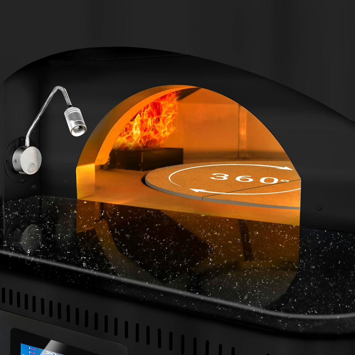 Gas stone pizza oven - 9x 30 cm - rotating