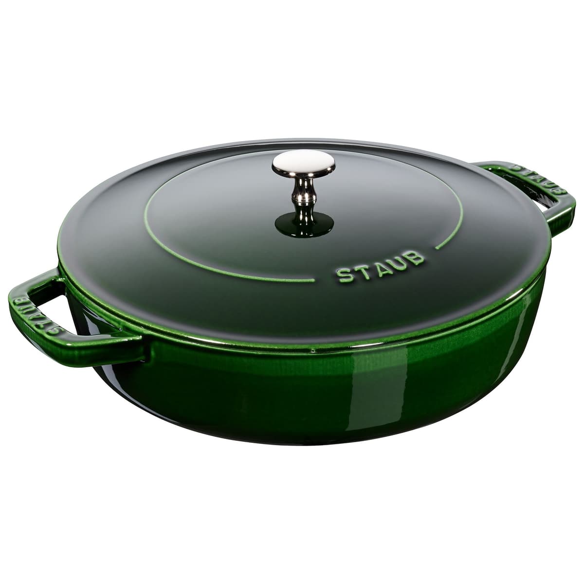 STAUB | BRAISERS - Pečicí hrnec s kapkovitou strukturou Chistera - 240 mm - litina - bazalkově zelený