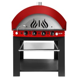 Gas pizza oven - red - 11x 25cm - manual - incl. stand