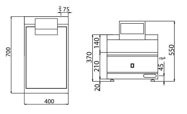 Pommeswärmer - 1,17 kW - 1x GN 1/1 - inkl. Unterbau mit 1 Tür