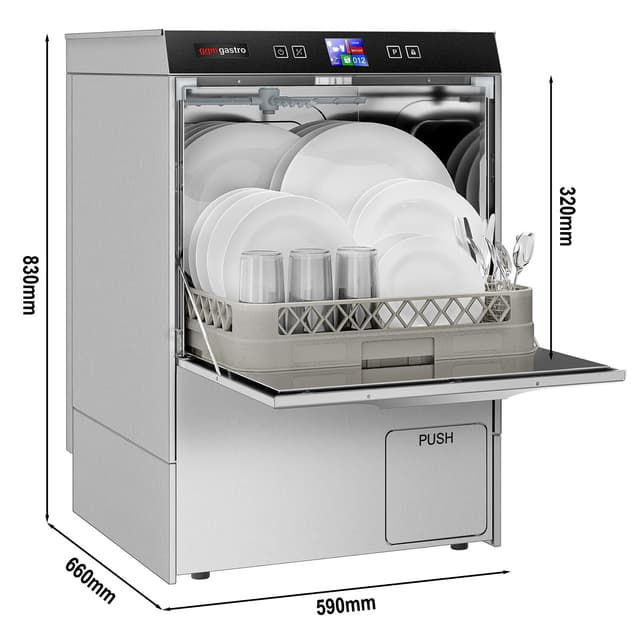 Geschirrspülmaschine - Touch - 3,55 kW - mit Reiniger-, Klarspüler- & Laugenpumpe