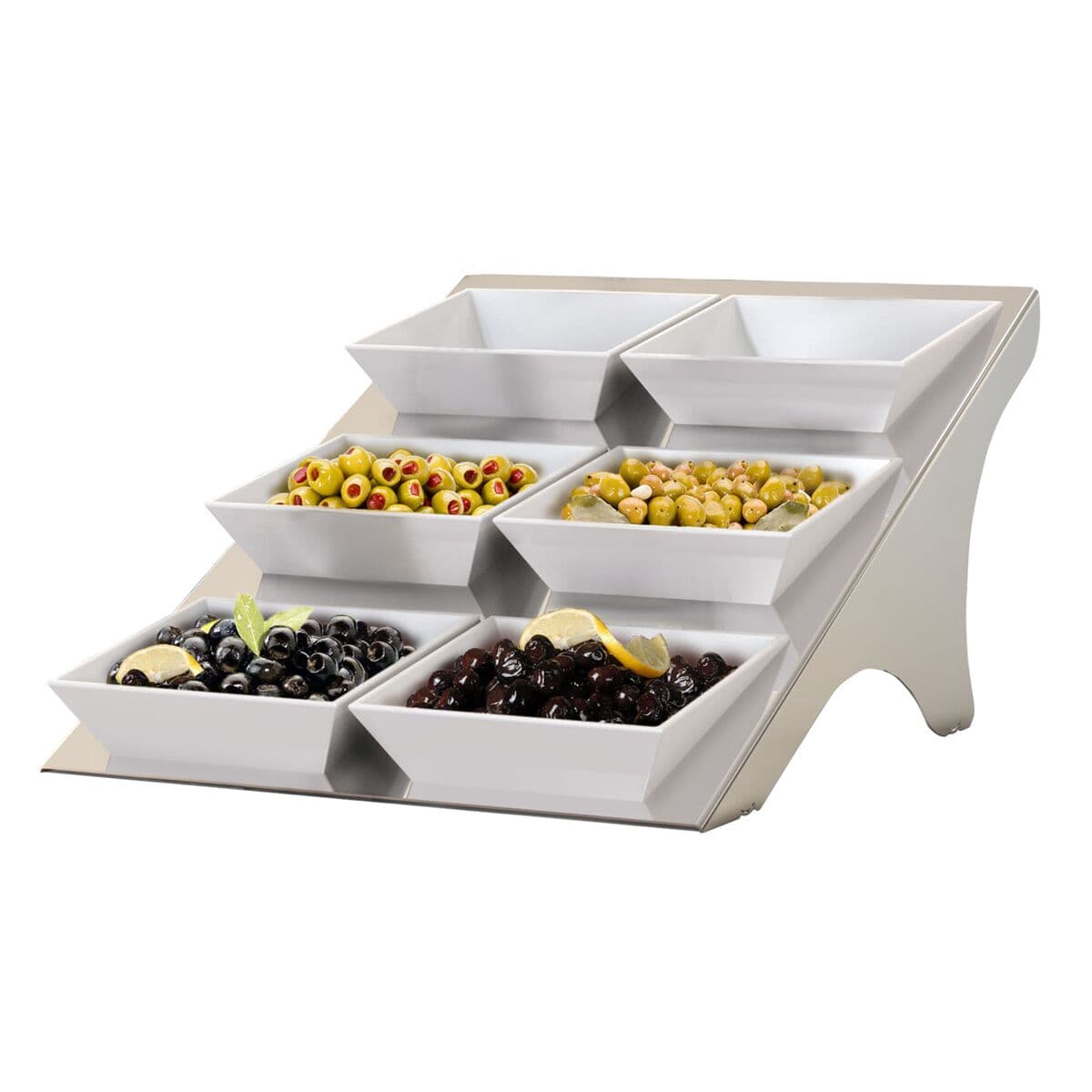 Etagerie / Buffet stand - incl. 6 melamine bowls - angular	