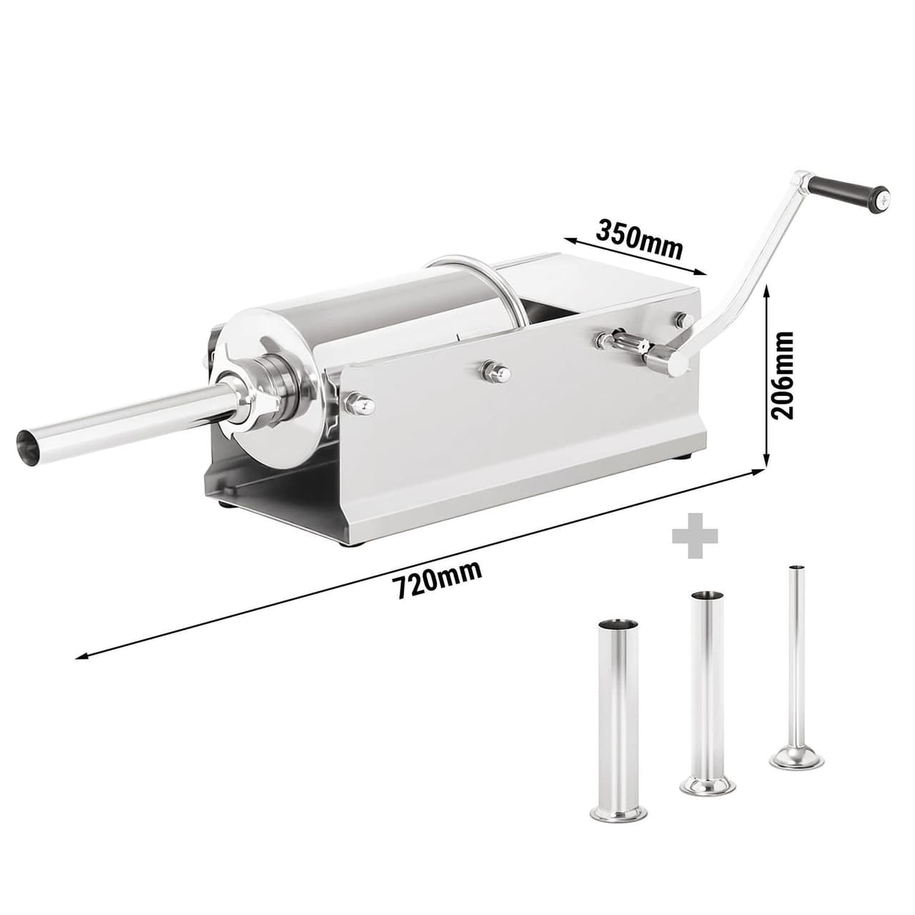 Manueller Wurstfüller - 5 Liter - Edelstahl - inkl. 4 Aufsätze