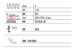 Sporák s varnou deskou 9 kW + statická elektrická trouba 7,5 kW