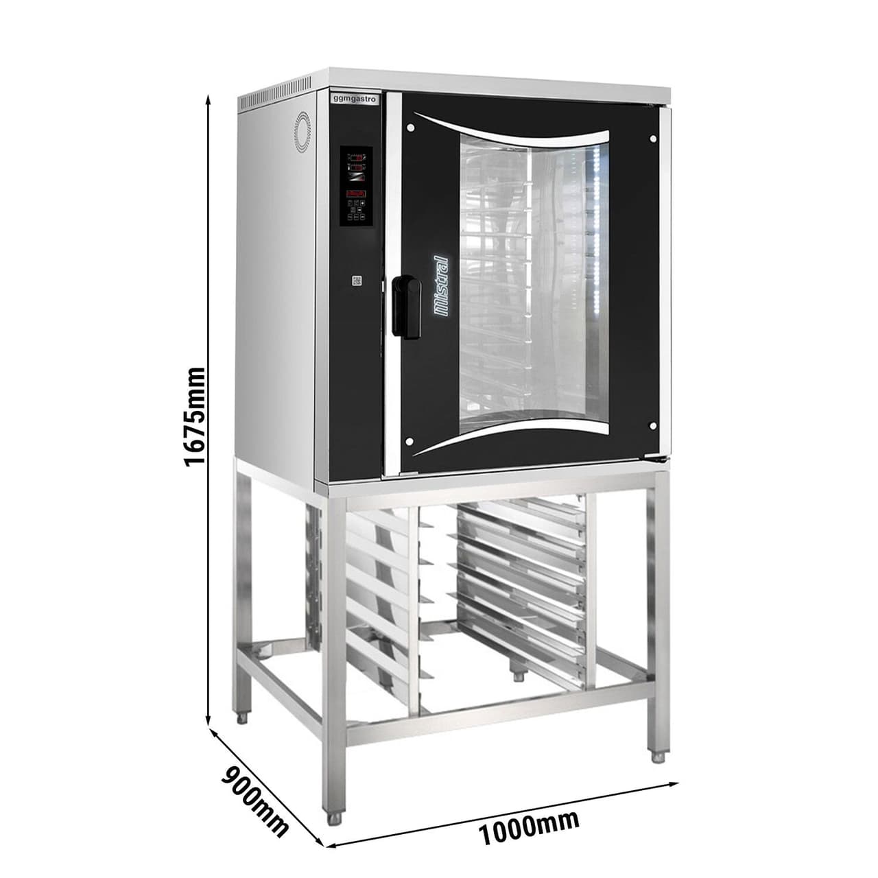 Bakery - combi steamer - digital - 10x EN 60x40 - incl. underframe, sheet metal rack