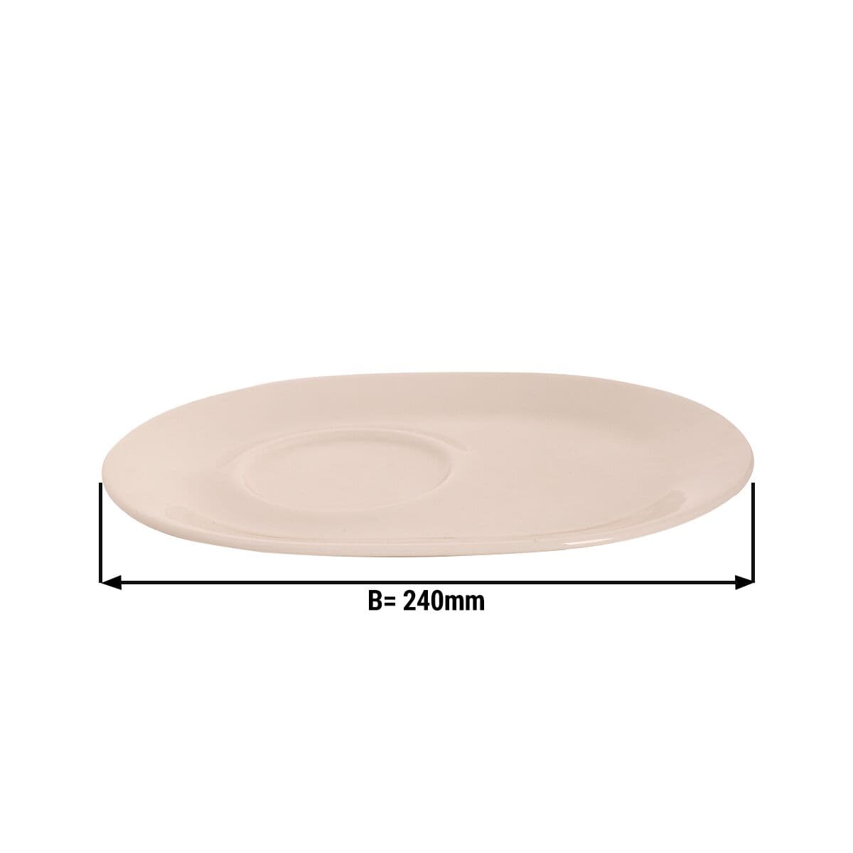 (12 pieces) LUX - Saucer oval Maastricht - 24 x 18 cm - Ivory