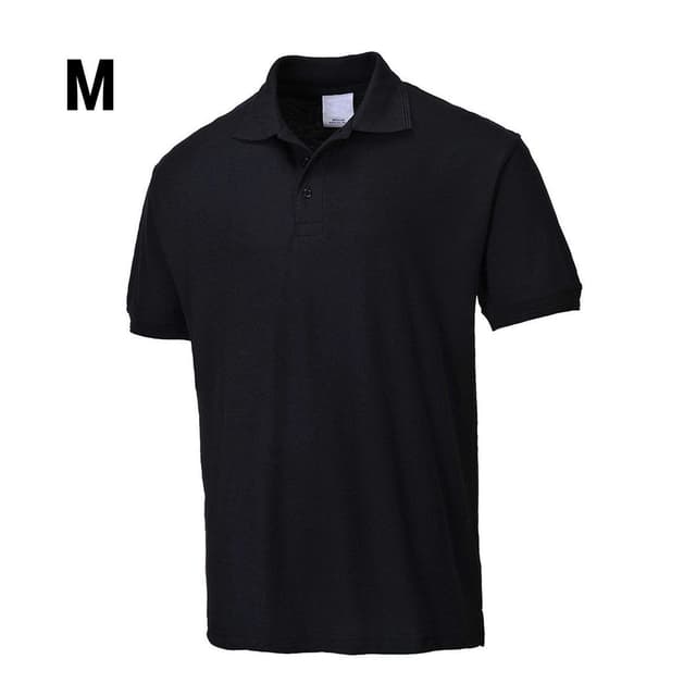 Mens Polo Shirt - Black - Size: M