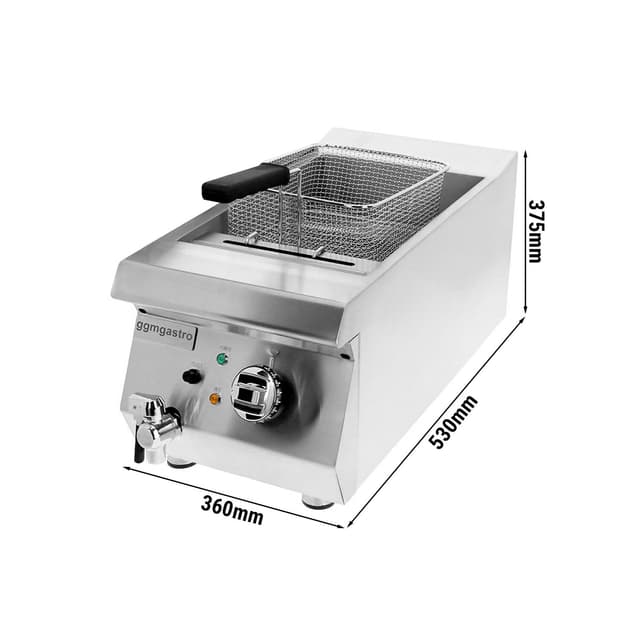 Fritteuse - 13 Liter - 4,5 kW - mit Ablasshahn