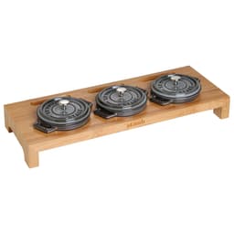 STAUB | SPECIALITY - Servírovací prkénko na 3 mini kokotky - 420x160mm - bambus