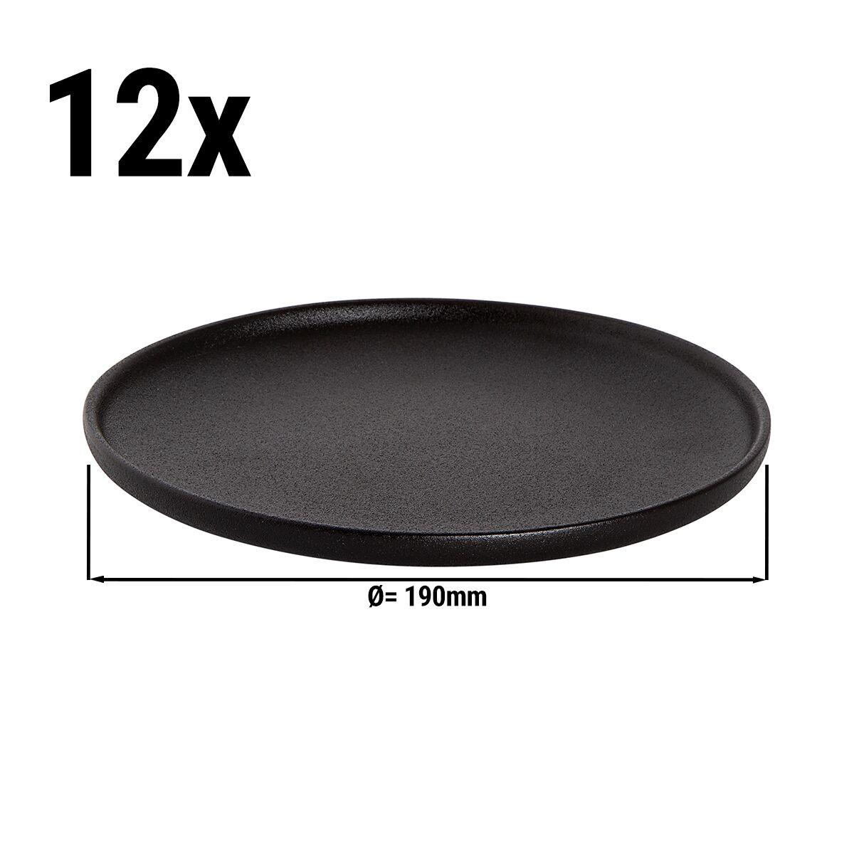 (12 pieces) UNIVERSE - Plate flat Maastricht - Ø 19 cm - Black	