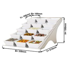 Etagerie / Buffet stand - incl. 15 melamine bowls - angular	