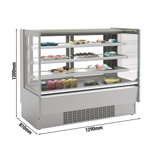 Kuchenvitrine - 1290mm - mit LED-Beleuchtung & 3 Ablagen