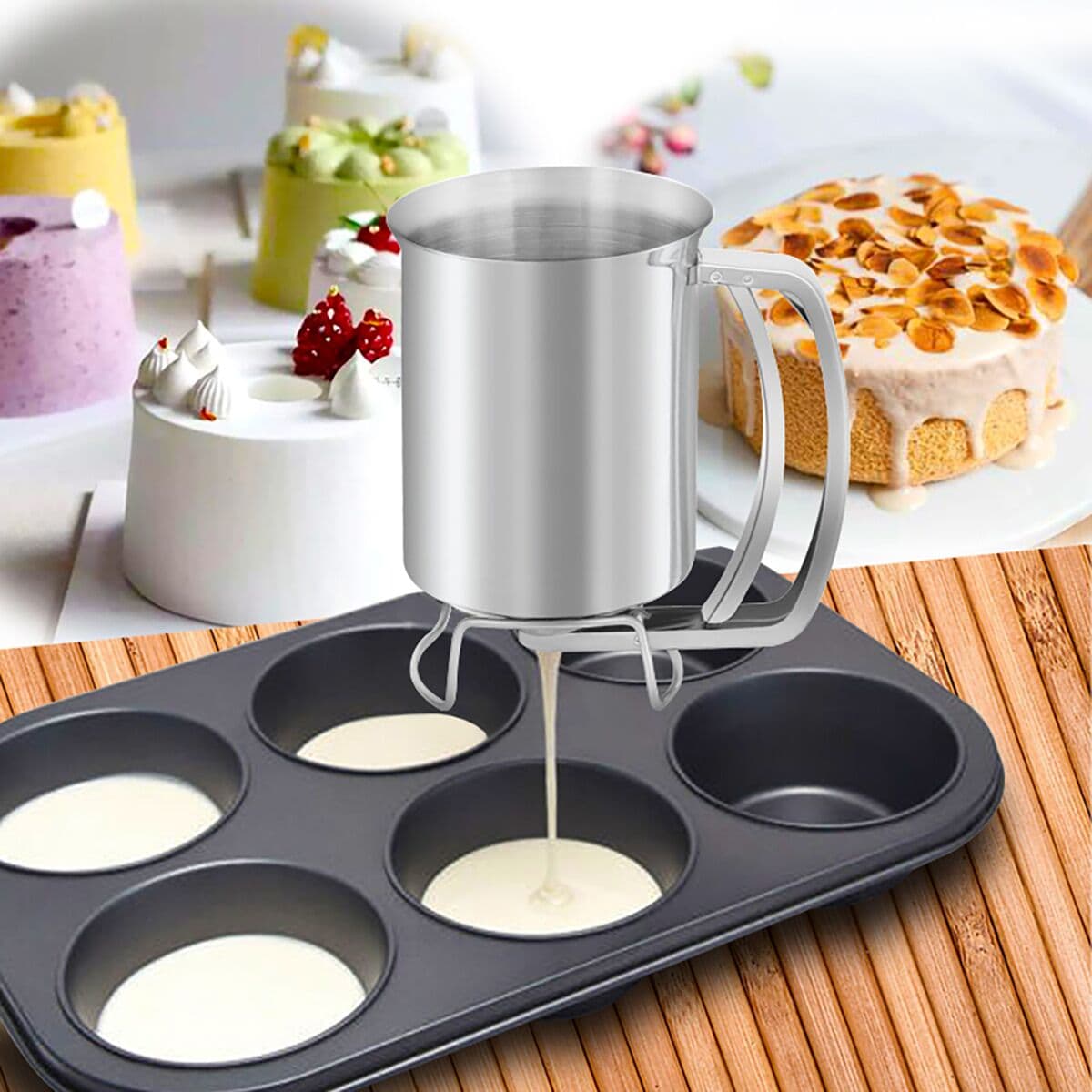 Donut / pancake dispenser - conical funnel