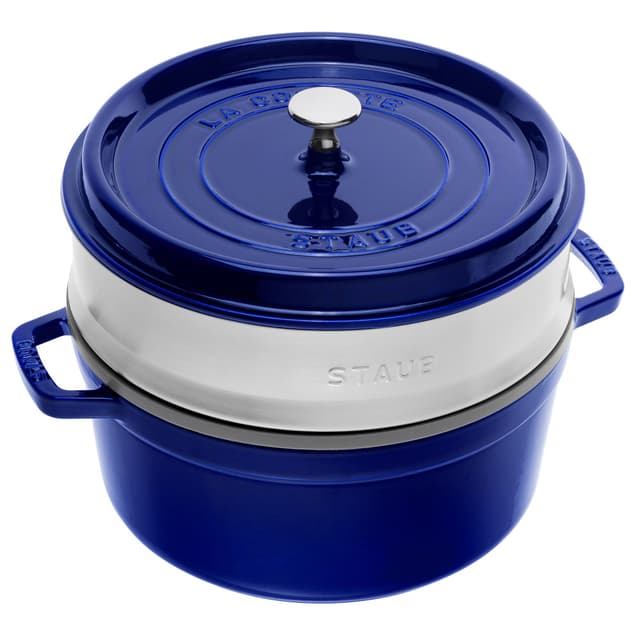 STAUB | LA COCOTTE - Kokotka s napařovací vložkou - Ø 260 mm - litina - tmavě modrá