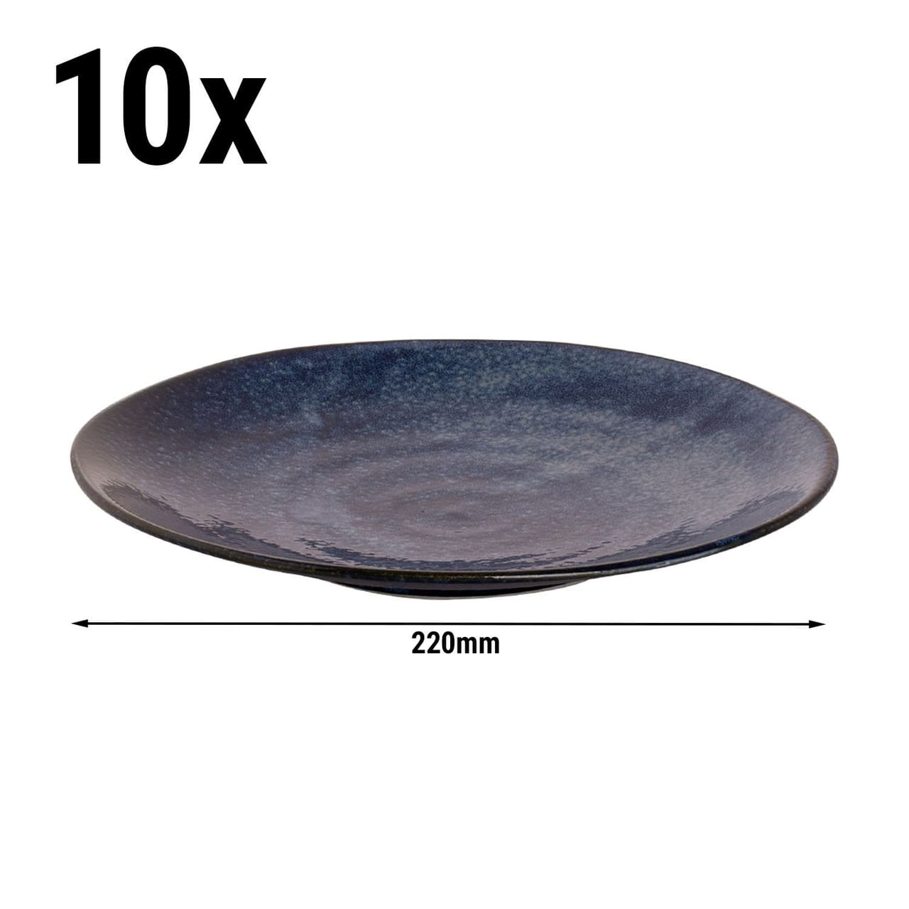 (10 pieces) KIRYU - Plate flat - Ø 25,5 cm - Blue	