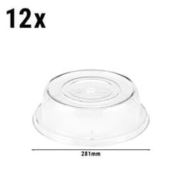 (12 Stück) CAMBRO | CAMCOVERS® - Tellerabdeckhaube aus Camwear® - Polycarbonat - ø 268mm - Transparent